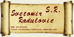Svetomir Radulović vizit kartica